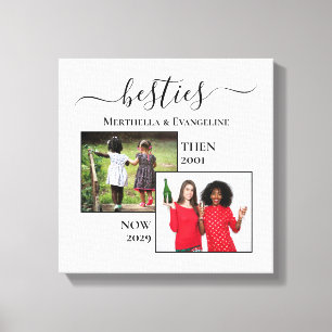 Impressão Em Tela Personalizado Agora, Depois 2 BESTIES De Foto