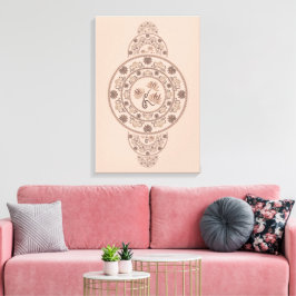 Impressão Em Tela Personalizado Mocha Rococo Lotus Mandala Ornamenta