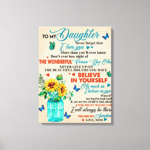 Impressão Em Tela Personalizado Para Meu Amor Filha Da Mãe Butterfl