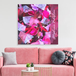 Impressão Em Tela Personalizado Rosa Roxo Vermelho Abstrato Efeito 3