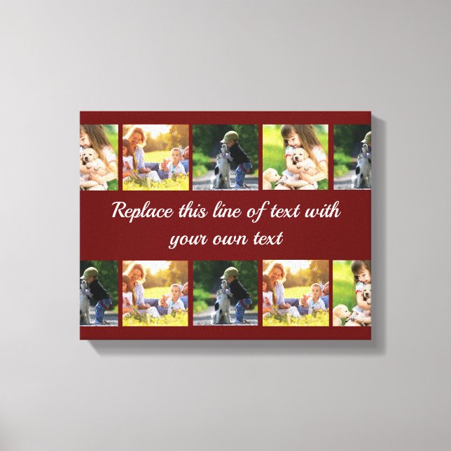 Impressão Em Tela Personalizar colagem e texto de fotos (Frente)