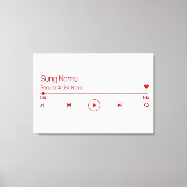 Impressão Em Tela Personalizável Sua Música Favorita (Frente)