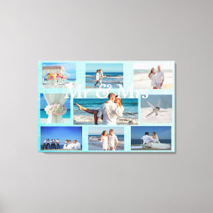 Impressão Em Tela Personalize esta arte da parede da colagem da foto
