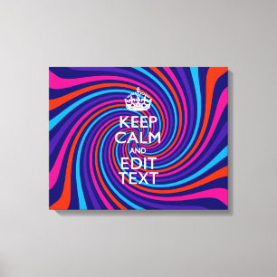 Impressão Em Tela Personalize seu texto tranquilo em multicolorido