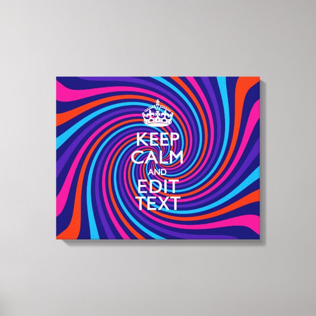 Impressão Em Tela Personalize seu texto tranquilo em multicolorido (Frente)