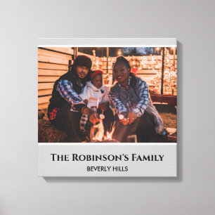 Impressão Em Tela Personalize Sua Foto em Moldura Cinza com Textos