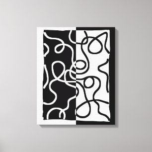 Impressão Em Tela Persuasão linear I: Abstrato preto e branco