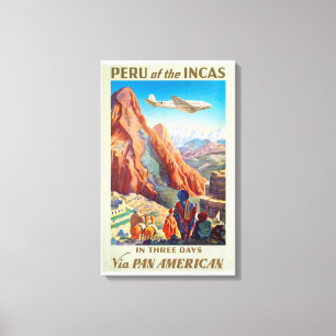 Impressão Em Tela Peru da Viagens vintage de Arte Incas