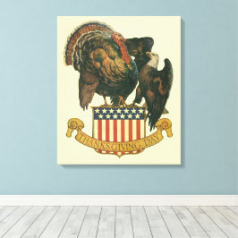 Impressão Em Tela Peru Thanksgiving Turkey, Águia, Bandeira American