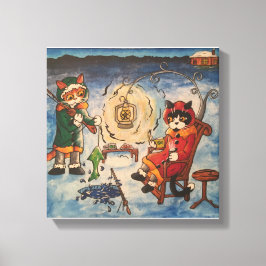 Impressão Em Tela Pesca de gelo à noite