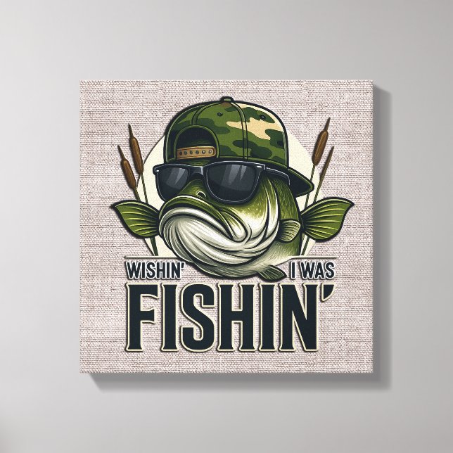 Impressão Em Tela Pesca de Robalo Engraçada  (Frente)