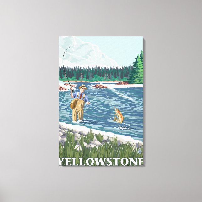Impressão Em Tela Pescador de Voo - Parque Nacional de Yellowstone (Frente)