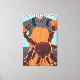 Impressão Em Tela Pescador do rei caranguejo - Washington