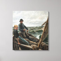Pescador e filha no mar (por Albert Edelsense)