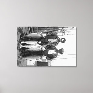 Impressão Em Tela Pescadores e Salmão em docas, Washington