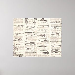 Impressão Em Tela Pescarias Vintage: Pescador antigo dos anos 1900