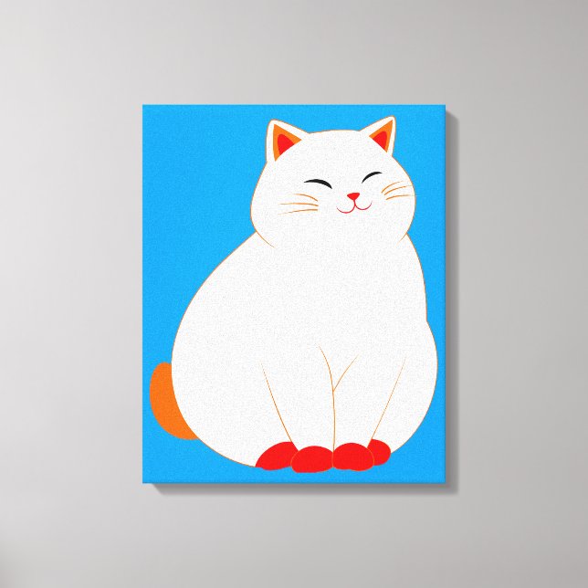 Impressão Em Tela Pêssegos, o Gato Sorridente (Frente)