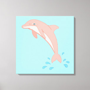 Impressão Em Tela Pêssegos o golfinho cor-de-rosa