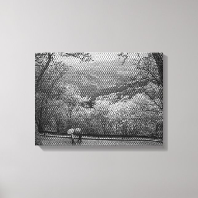 Impressão Em Tela Pessoas com guarda-chuvas (Frente)