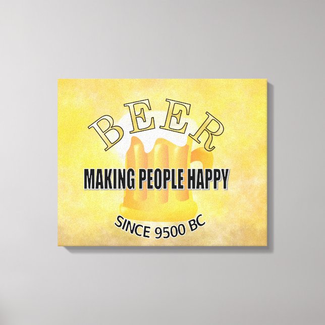 Impressão Em Tela Pessoas de Fazer de cerveja felizes (Frente)