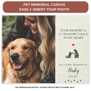 Impressão Em Tela Pet Photo Memorial Pet Perda Citação Personalizada