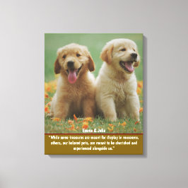 Impressão Em Tela Pet Photo Wall Art Personalizado para Pet Lovers d
