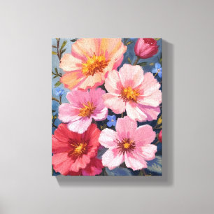 Impressão Em Tela Pétalas em Flor Pintura em Aquarela Floral