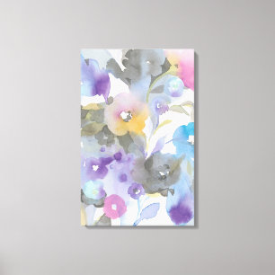 Impressão Em Tela Pétalas Pastel roxas do jardim   da jóia