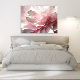 Impressão Em Tela Petinhas abstrato de flores em rosa, Cinzas e bran