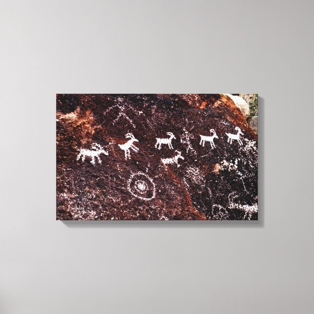 IMPRESSÃO EM TELA PETROGLIPHS NEVADA DESERTA O SUDESESTE AMERICANO (Frente)