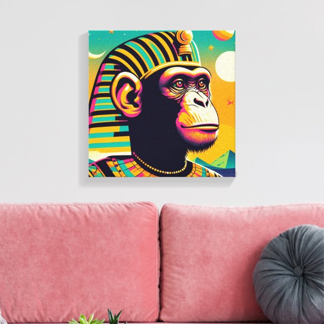 Impressão Em Tela Pharaoh Chimpanzee Tut (Insitu(Sala de estar))