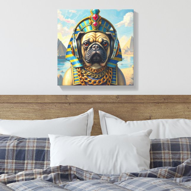 IMPRESSÃO EM TELA PHARAOH TUT-PUG 2 (Insitu(Quarto))