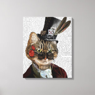 Impressão Em Tela Phileas Feline Steampunk Cat & Top Hat