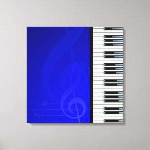 Impressão Em Tela Piano Keys com efeito Azul