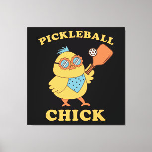 Impressão Em Tela Pickleball Chick - retrô