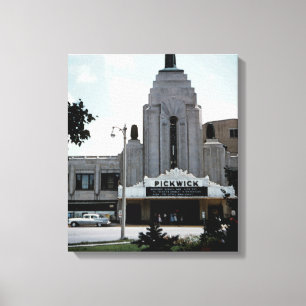 Impressão Em Tela Pickwick Movie Theater Park Ridge Watercolor Art