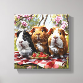 Impressão Em Tela Picnic de porcos guineenses