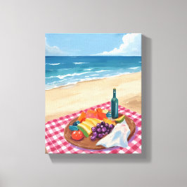 Impressão Em Tela Picnic de praia | Pintura na margem do oceano