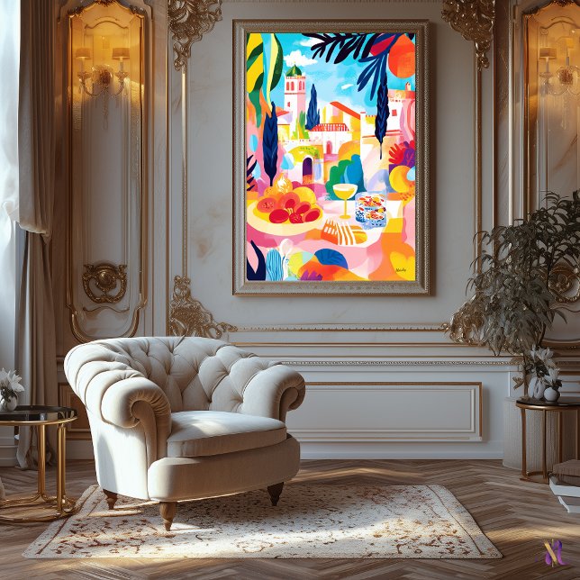 Impressão Em Tela Picnic mediterrânico colorido no estilo Fauvist (Criador carregado)