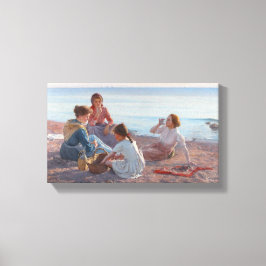 Impressão Em Tela Picnic Snack on the Beach (cena marítima italiana)