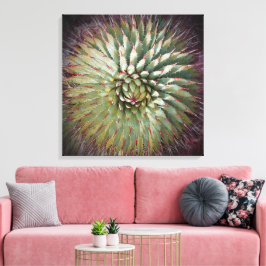 Impressão Em Tela Picos de Agave Verde Arte Quadrado