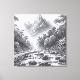 Impressão Em Tela Picos Místicos: Caminho Encantado da Floresta