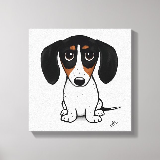 Impressão Em Tela Piebald Dachshund | Cachorro-branco (Frente)