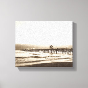Impressão Em Tela Pier de San Clemente foto antiga da Califórnia