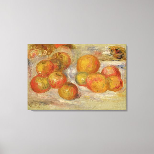 Impressão Em Tela Pierre A Renoir | Vida Estática com Maçãs (Frente)
