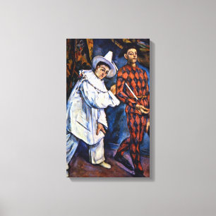 Impressão Em Tela Pierrot e Harlequim, Mardi Gras de Paul Cezanne