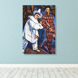 Impressão Em Tela Pierrot e Harlequim, Mardi Gras de Paul Cezanne
