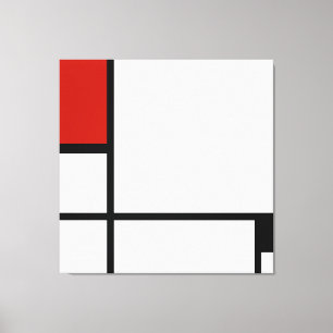 Impressão Em Tela Piet Mondrian - Abstrato Geométrico de Composição