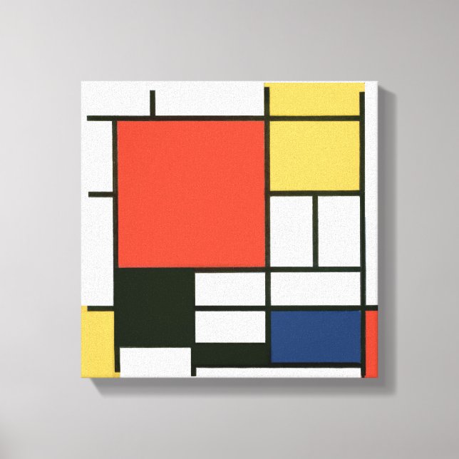 Impressão Em Tela Piet Mondrian - Composição (Frente)