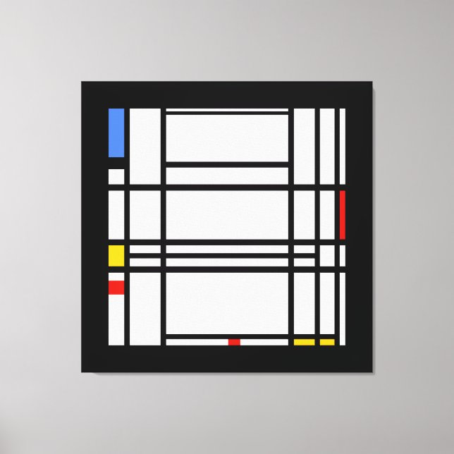 Impressão Em Tela Piet Mondrian, Composição 10 (Frente)